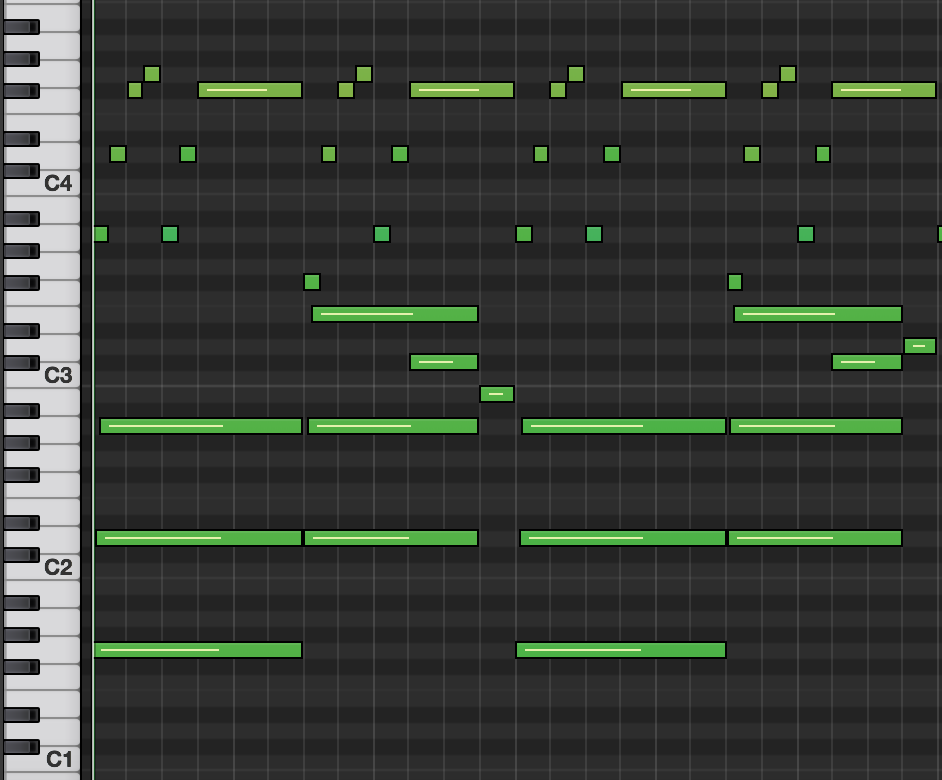 MIDI notes on Logic Pro X